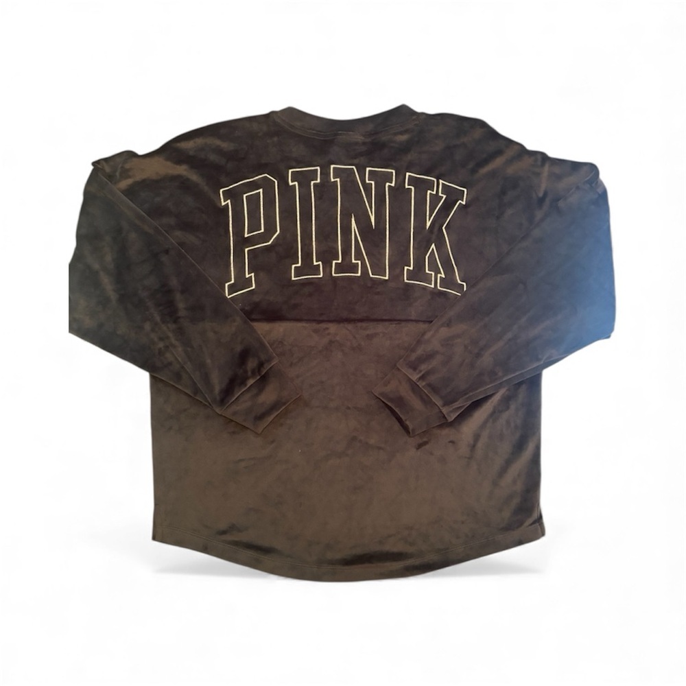 Victoria's Secret Black Long Sleeve with White PINK Logo